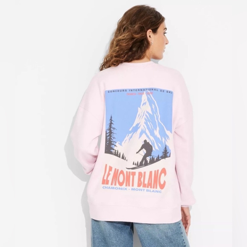 Wild Fable Pink Ski Lemont Blanc Sweatshirt
